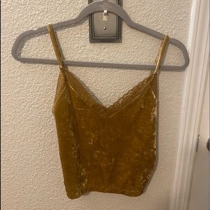 Forever 21 velvet crop with lace trim